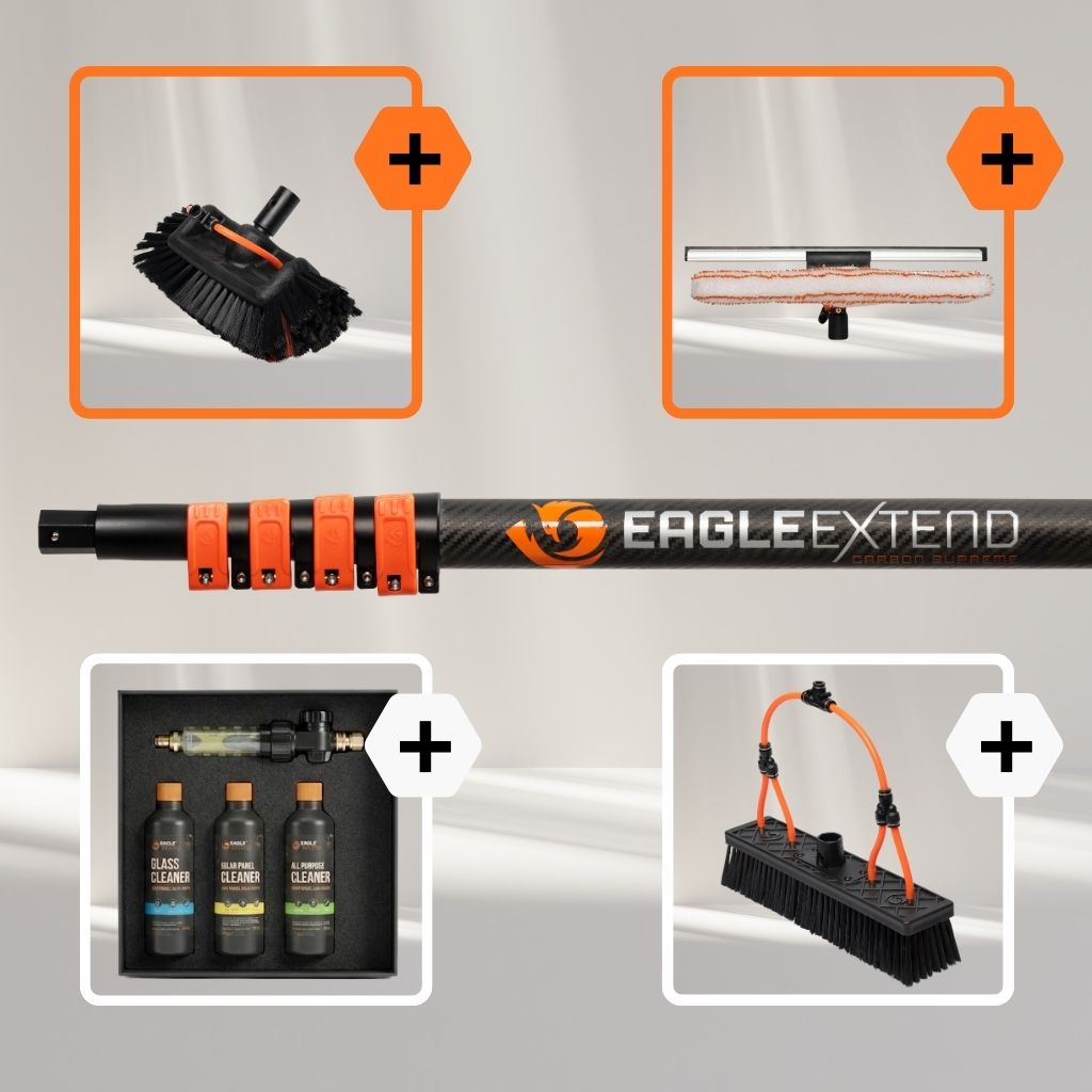 Telescoopsteel Carbon Fiber 3K Supreme + Bundel Glas en Houtwerk